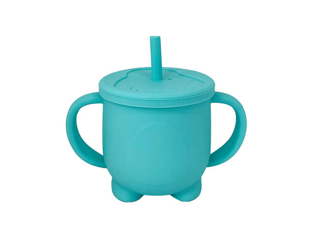 Силиконовая чашка-поилка с крышкой MGZ-0302(Turquoise) 200 мл - Фото NaN
