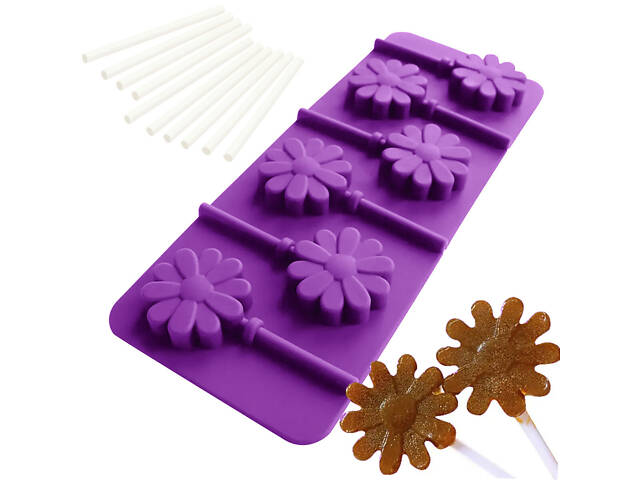 Силиконовая форма для леденцов и конфет на палочке 'Цветок'