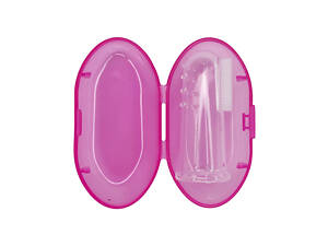 Силиконовая зубная щетка для десен MGZ-0706(Pink) в футляре