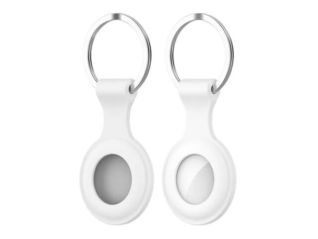 Силіконовий чохол брелок Primo SS2 для мітки трекера Apple AirTag - White - Фото 2