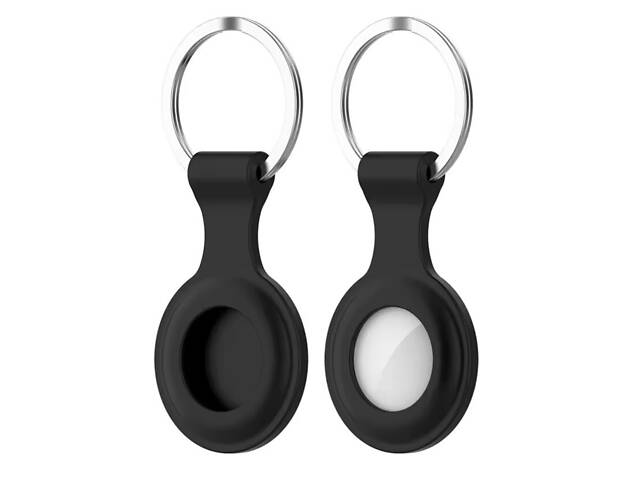 Силіконовий чохол брелок Primo SS2 для мітки трекера Apple AirTag - Black - Фото 2