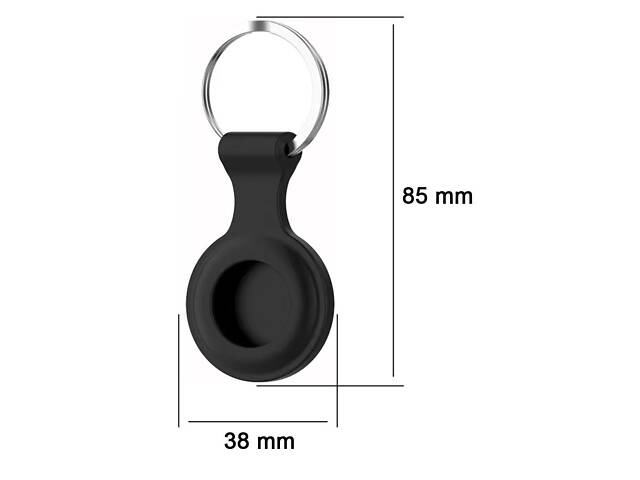 Силіконовий чохол брелок Primo SS2 для мітки трекера Apple AirTag - Black - Фото 3