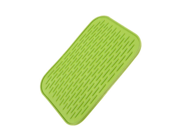Силиконовый коврик для сушки посуды 22Х16 см, зеленый - Фото 2