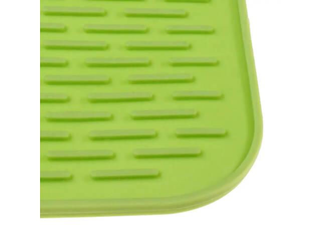Силиконовый коврик для сушки посуды 22Х16 см, зеленый - Фото 3