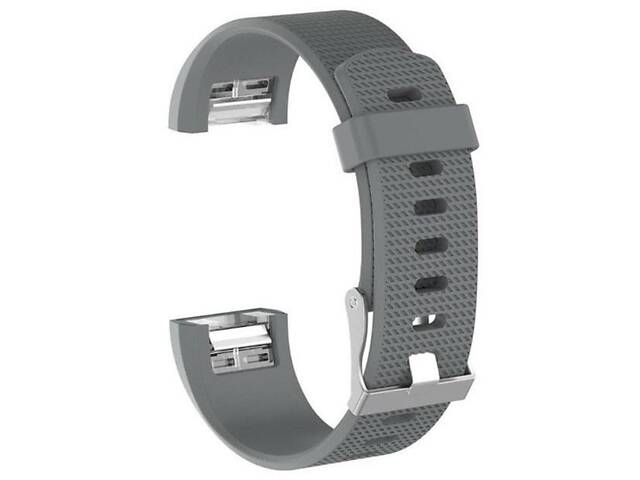 Силіконовий ремінець для фітнес браслета Fitbit Charge 2 - Grey L - Фото 3