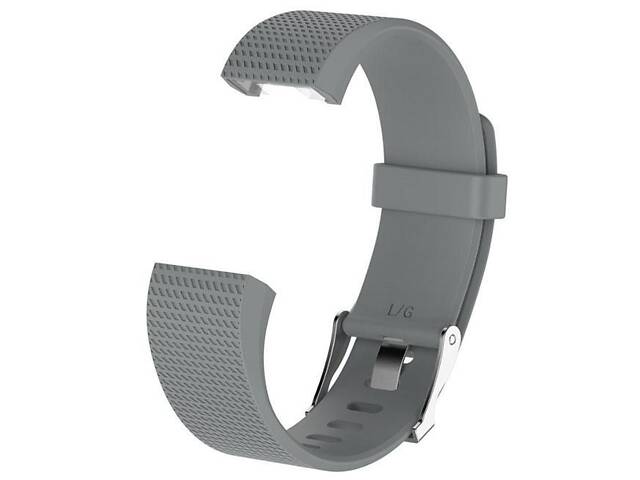 Силіконовий ремінець для фітнес браслета Fitbit Charge 2 - Grey L - Фото 4
