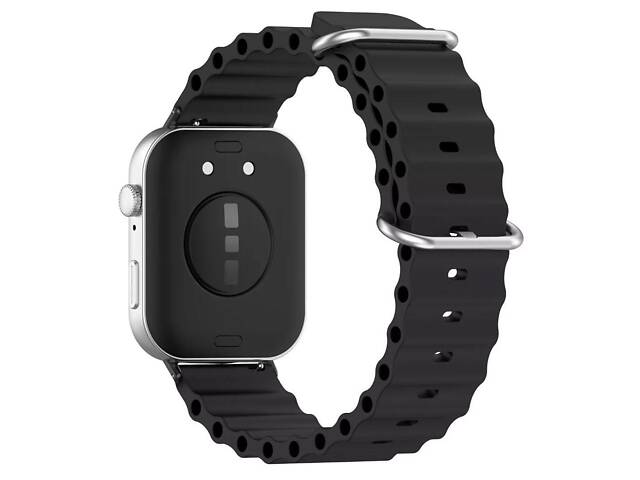 Силіконовий ремінець Primolux Ocean для смарт-годинника Huawei Watch Fit 3 / Fit 4 / 4 Pro - Black - Фото 3