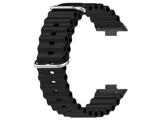 Силіконовий ремінець Primolux Ocean для смарт-годинника Huawei Watch Fit 3 / Fit 4 / 4 Pro - Black - Фото 4