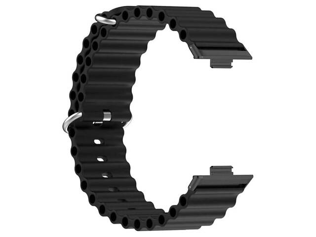 Силіконовий ремінець Primolux Ocean для смарт-годинника Huawei Watch Fit 3 / Fit 4 / 4 Pro - Black - Фото 1