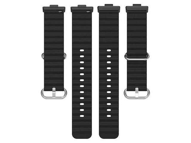 Силіконовий ремінець Primolux Ocean для смарт-годинника Huawei Watch Fit 3 / Fit 4 / 4 Pro - Black - Фото 5