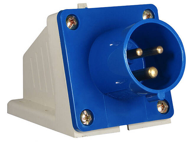 Силова вилка 2P+PE 16А 230В стаціонарна IP44 синя [A0080060001] ВС (513) АСКО - Фото 1
