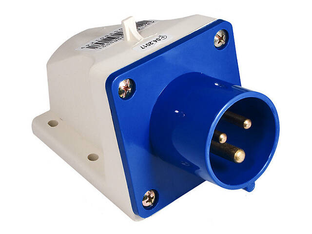 Силова вилка 2P+PE 16А 230В стаціонарна IP44 синя [A0080060001] ВС (513) АСКО - Фото 3