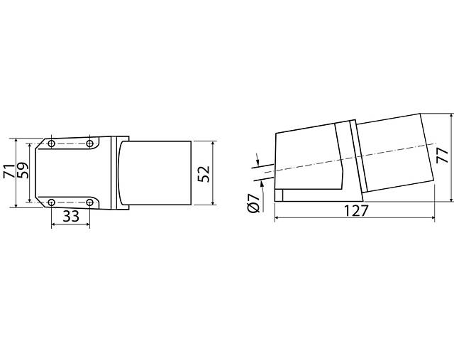 Силова вилка 2P+PE 16А 230В стаціонарна IP44 синя [A0080060001] ВС (513) АСКО - Фото 5