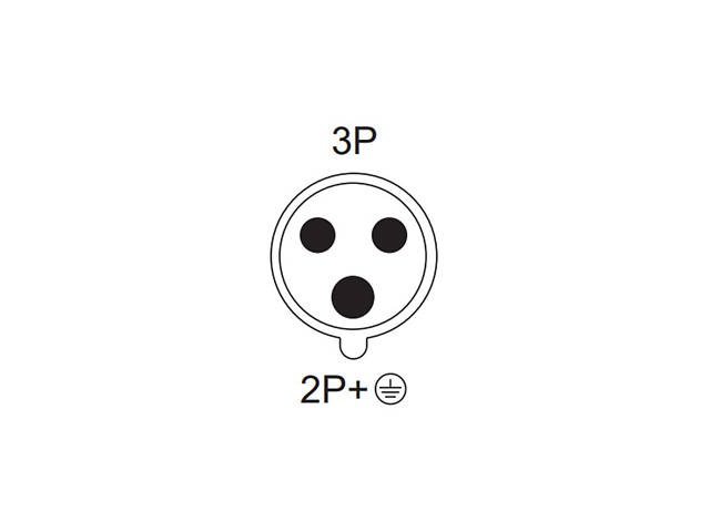Силова вилка 2P+PE 16А 250В стаціонарна IP44 поліамід синя [A0080010135] UСombi АСКО - Фото 3