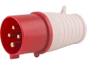 Силова вилка 3P+PE 32А 380В переносна IP44 червона [p011005] E.NEXT e.plug.pro.4.32