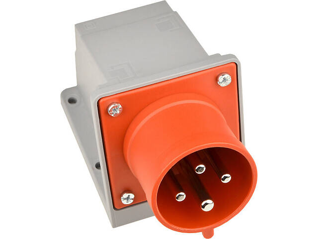 Силова вилка 3P+PE 32А 415В стаціонарна IP44 поліамід червона [A0080010138] UСombi АСКО - Фото 1