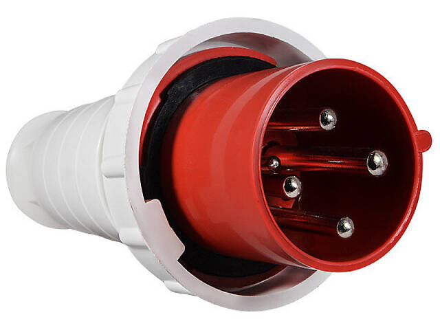 Силова вилка 3P+PE 63А 400В переносна IP67 червона [A0080010008] ВП (034) АСКО - Фото 1