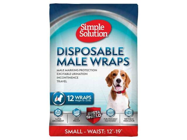 Simple Solution Disposable Male Wraps (Симпл Солюшн Диспосбл) Поглинаючі пояси-протекторы для кобелів. - Фото 1