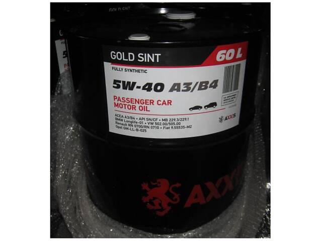 Синтетична олія моторна AXXIS 5W-40 A3/B4 Gold Sint, 60 л