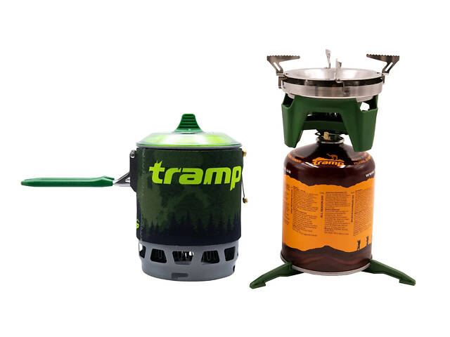 Система для приготовления пищи Tramp на 0.8 л. UTRG-049-oliva + Картридж 230гр UTRG-003 - Фото 1