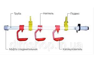 Система ніпельного напування 0.9 м (готова система на 5 ніпельних напувалок з нержавіючої сталі)