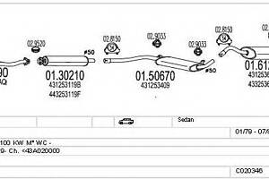 Система випуску ОГ для моделей: AUDI (200)