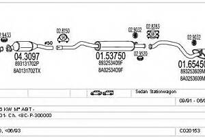 Система випуску ОГ для моделей: AUDI (80,80)