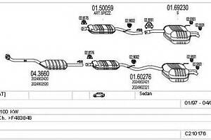 Система выпуска ОГ для моделей: MERCEDES-BENZ (C-CLASS)