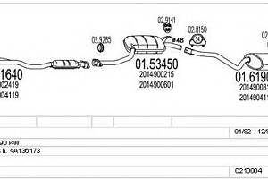 Система выпуска ОГ для моделей: MERCEDES-BENZ (C-CLASS)