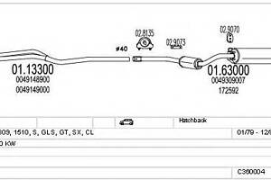 Система випуску ОГ для моделей: TALBOT (1307-1510)