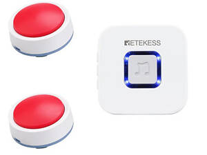 Система виклику медсестри, медперсоналу з 2-х кнопок виклику + приймач сигналу Retekess TH004, до 80 метрів