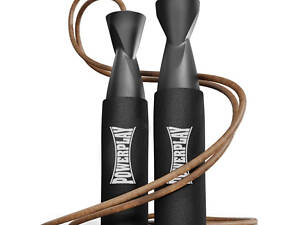 Скакалка шкіряна PowerPlay 4214 Leather Jump Rope Чорна 2.75 см.