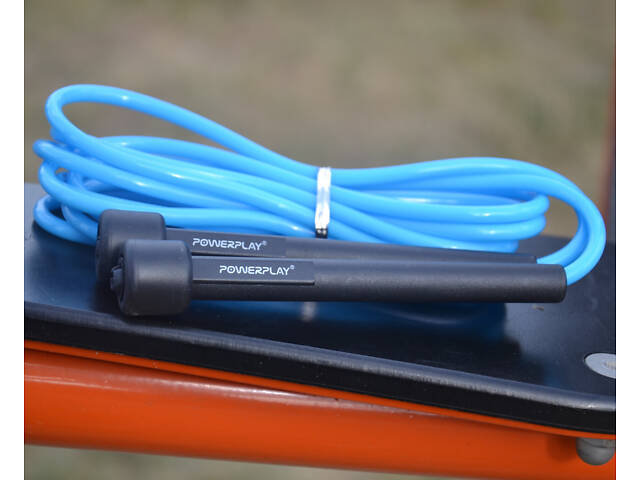 Скакалка PowerPlay 4201 Basic Jump Rope Синя (2,8m.) - Фото 8