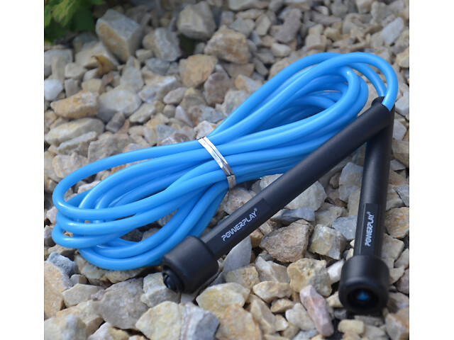 Скакалка PowerPlay 4201 Basic Jump Rope Синя (2,8m.) - Фото 9
