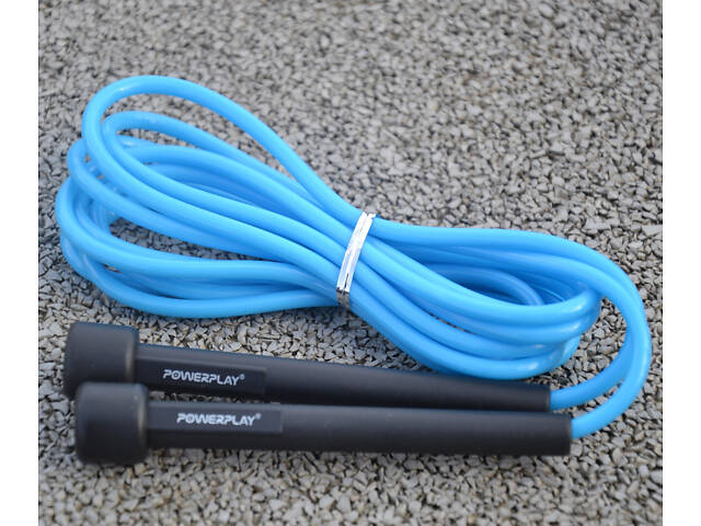 Скакалка PowerPlay 4201 Basic Jump Rope Синя (2,8m.) - Фото 10