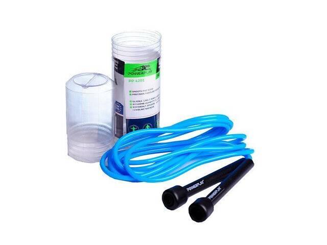 Скакалка PowerPlay 4201 Basic Jump Rope Синя (2,8m.) - Фото 4