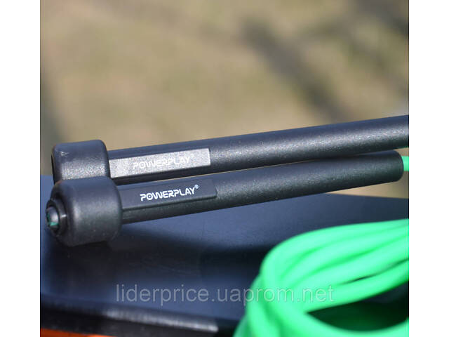 Скакалка PowerPlay 4201 Basic Jump Rope Зелена (2,8m.), Оригінал! - Фото 8