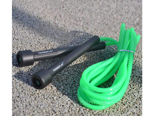 Скакалка PowerPlay 4201 Basic Jump Rope Зелена (2,8m.) - Фото 5