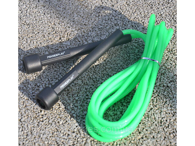 Скакалка PowerPlay 4201 Basic Jump Rope Зелена (2,8m.) - Фото 10