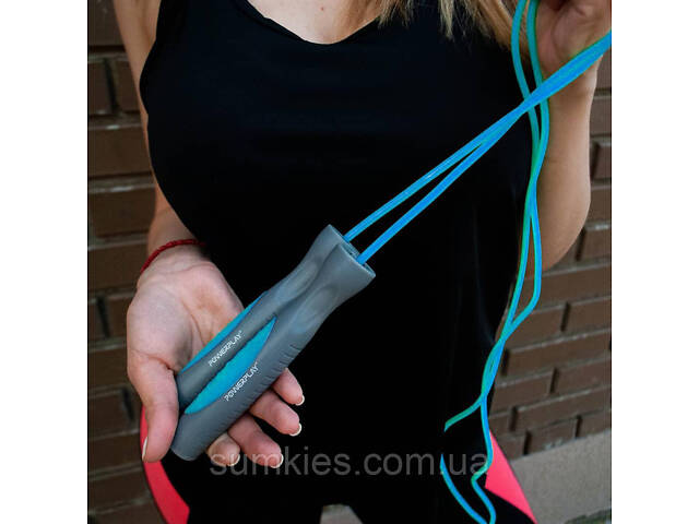 Скакалка PowerPlay 4204 Classic Jump Rope Блакитна (2,7m.) - Фото 7