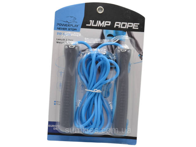 Скакалка PowerPlay 4204 Classic Jump Rope Блакитна (2,7m.) - Фото 10