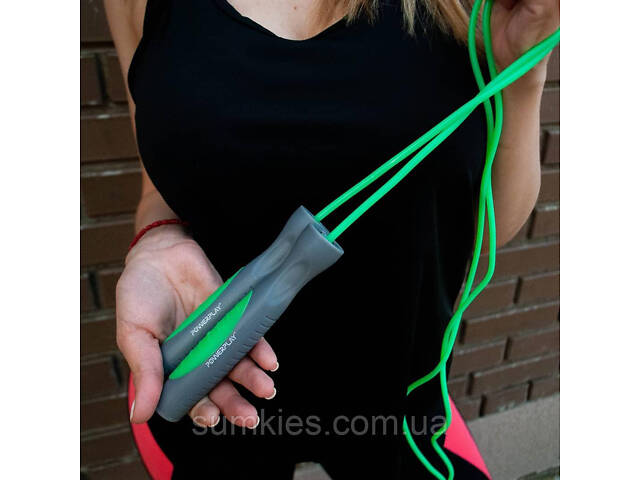 Скакалка PowerPlay 4204 Classic Jump Rope Зелена (2,7m.) - Фото 4