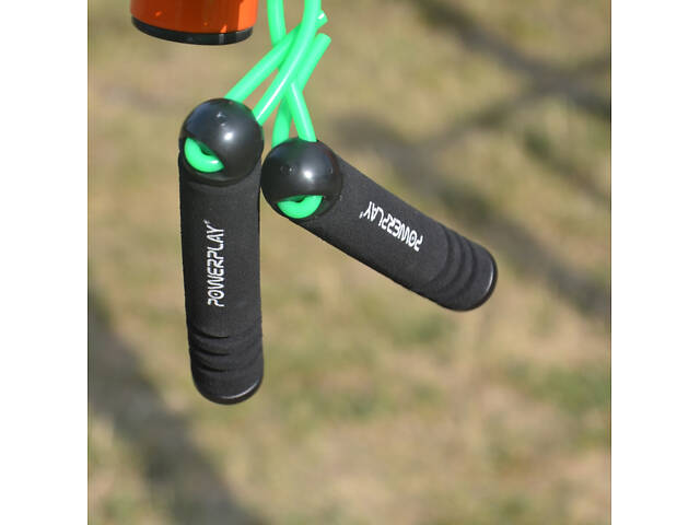Скакалка PowerPlay 4205 Classic Plus Jump Rope Зелена (2,7m.) - Фото 6