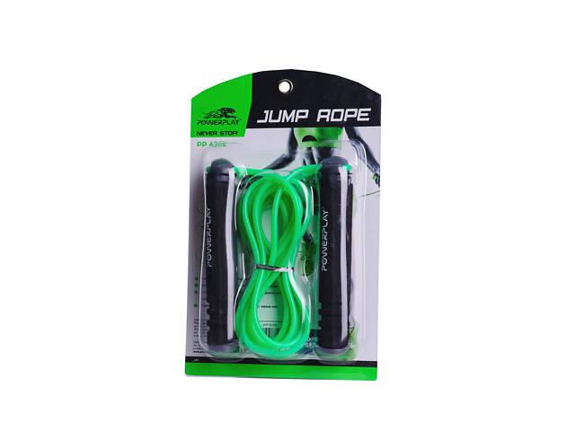 Скакалка PowerPlay 4205 Classic Plus Jump Rope Зелена (2,7m.) - Фото 10