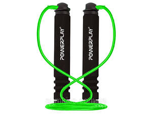 Скакалка PowerPlay 4205 Classic Plus Jump Rope Зелена (2,7m.)
