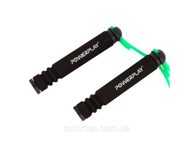 Скакалка PowerPlay 4205 Classic Plus Jump Rope Зелена (2,7m.) - Фото 3