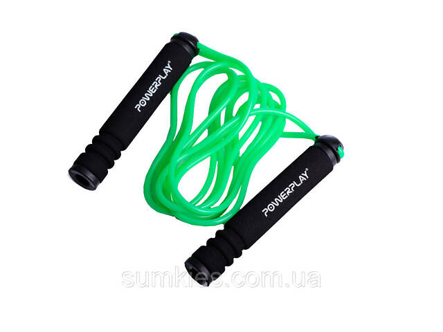 Скакалка PowerPlay 4205 Classic Plus Jump Rope Зелена (2,7m.) - Фото 4