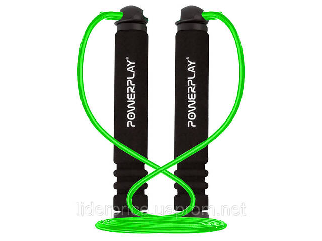 Скакалка PowerPlay 4205 Classic Plus Jump Rope Зелена (2,7m.), Оригінал! - Фото 1