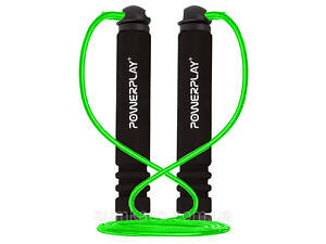 Скакалка PowerPlay 4205 Classic Plus Jump Rope Зелена (2,7m.)