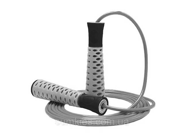 Скакалка PowerPlay 4206 Jump Rope PRO+ Сіро-чорна (2,75m.) - Фото 1